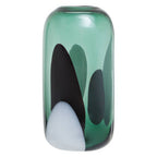 Small Green Glass Vase with Abstract Pattern | Hania