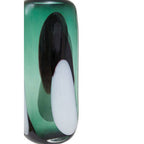 Large Green Glass Vase with Abstract Pattern | Hania