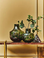 Green and Gold Small Glass Vase | Herbie