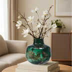 Green and Gold Small Glass Vase | Herbie