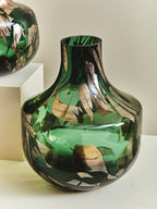 Green and Gold Large Glass Vase | Herbie