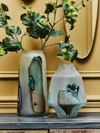 Tall Glass Vase with Marbled Design | Hakan