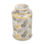 Doria Small Leaf Design Ceramic Jar
