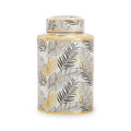 Doria Small Leaf Design Ceramic Jar