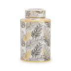 Doria Small Leaf Design Ceramic Jar