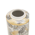 Doria Small Leaf Design Ceramic Jar