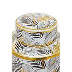 Doria Large Leaf Design Ceramic Jar