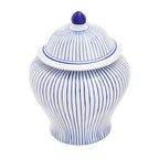 Small White and Blue Ceramic Jar | Damson