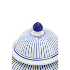 Small White and Blue Ceramic Jar | Damson