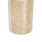Small White and Gold Finish Ceramic Jar | Doria