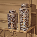 Large White and Gold Finish Ceramic Jar | Doria