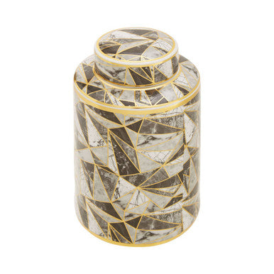 Doria Small Marble Effect Pattern Ceramic Jar