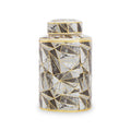 Doria Small Marble Effect Pattern Ceramic Jar