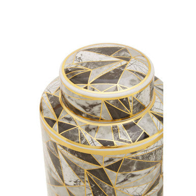 Doria Small Marble Effect Pattern Ceramic Jar
