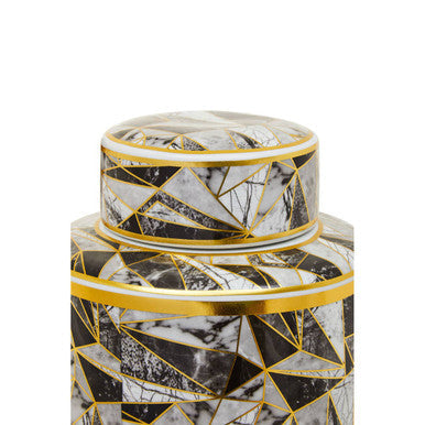 Doria Large Marble Effect Pattern Ceramic Jar
