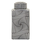 Small Black and White Ceramic Jar | Doria