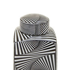Small Black and White Ceramic Jar | Doria