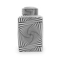 Large Black and White Ceramic Jar | Doria