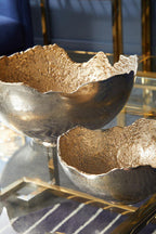 Large Two Toned Silver and Gold Finish Bowl | Dion