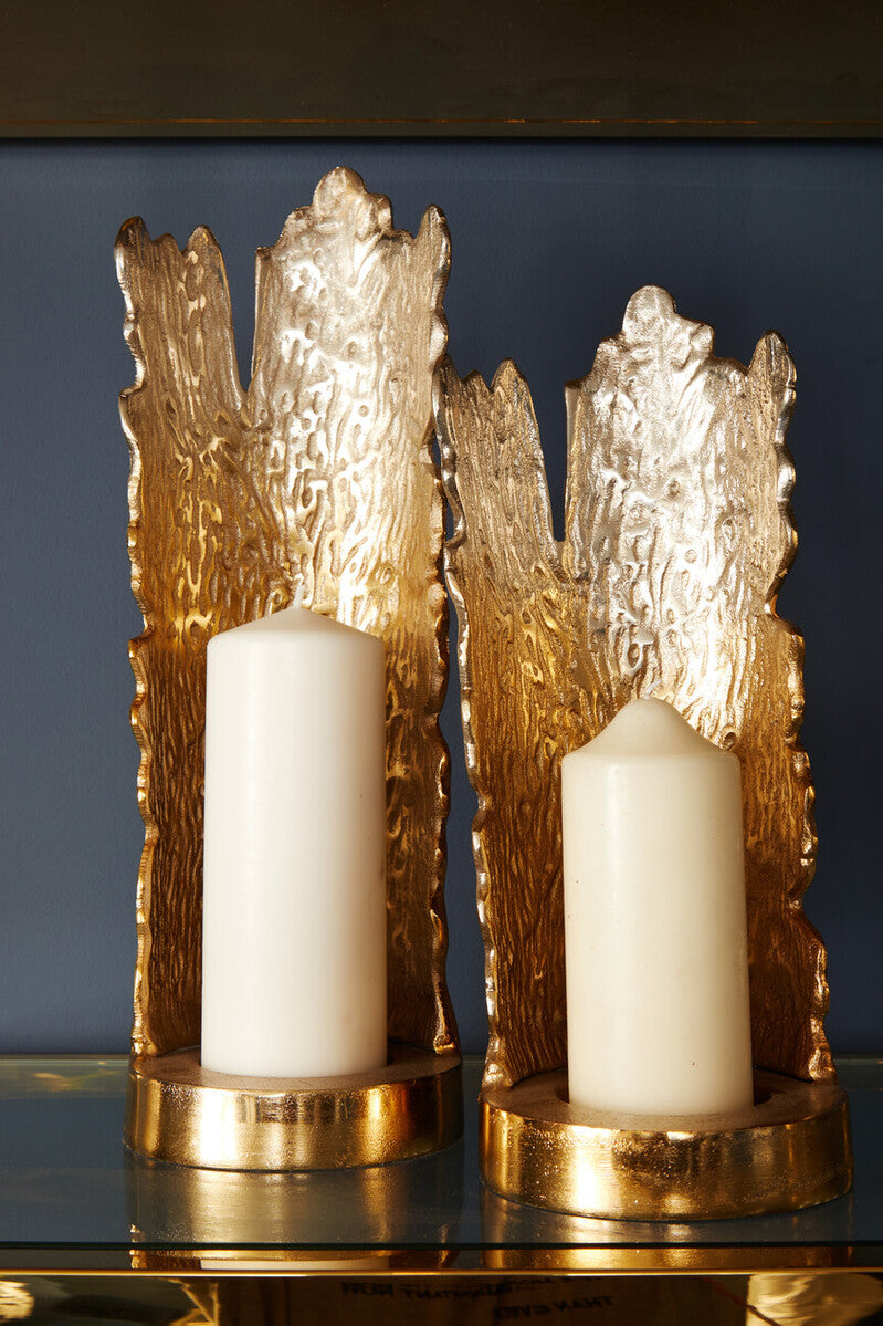 Small Ombre Silver and Gold Finish Candle Holder | Dion