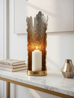 Large Ombre Silver and Gold Finish Candle Holder | Dion