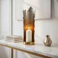 Large Ombre Silver and Gold Finish Candle Holder | Dion