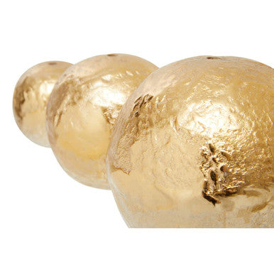 Dion Set Of Three Ombre Silver and Gold Finish Deco Balls