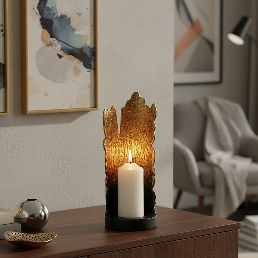 Deomali Small Ombre Black and Gold Candle Holder