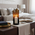 Deomali Small Ombre Black and Gold Candle Holder