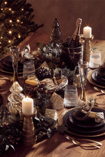 Deomali Small Gold Finish Candle Holder