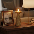 Deomali Small Gold Finish Candle Holder