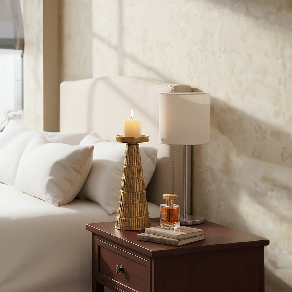 Large Gold Finish Candle Holder | Deomali