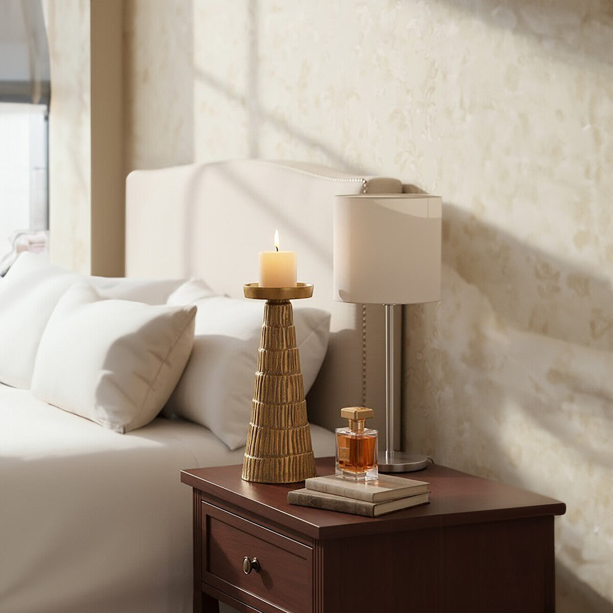 Large Gold Finish Candle Holder | Deomali