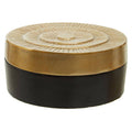 Large Two Toned Black and Gold Round Box | Deomali