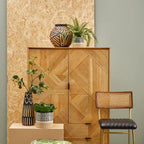 Round Natural and Black Vase | Darnell