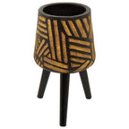 Natural and Black Planter with Angular Legs | Darnell