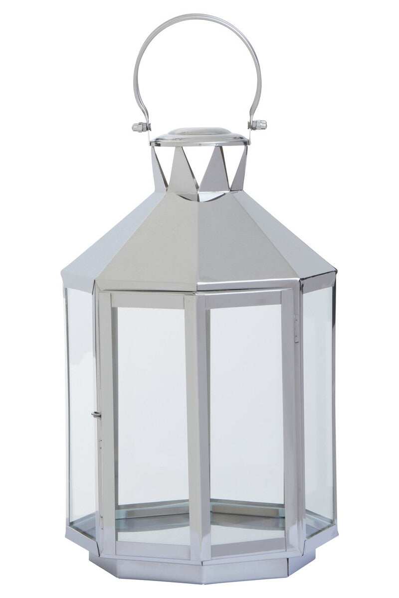 Large Silver Steel Lantern | Herber