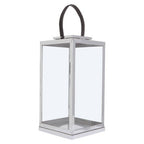Large Silver Steel with Hair on Leather Handle Lantern | Herber