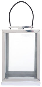 Small Silver Steel with Hair on Leather Handle Lantern | Herber
