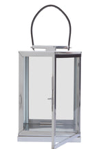 Small Silver Steel with Hair on Leather Handle Lantern | Herber