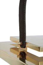 Large Gold Steel with Hair on Leather Handle Lantern | Herber