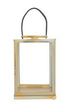 Small Gold Steel with Hair on Leather Handle Lantern | Herber