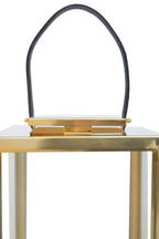Small Gold Steel with Hair on Leather Handle Lantern | Herber