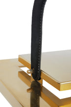 Small Gold Steel with Hair on Leather Handle Lantern | Herber