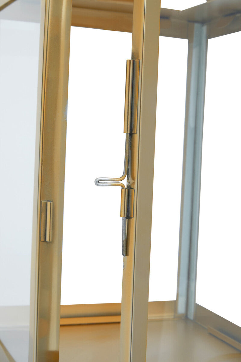 Small Gold Steel with Hair on Leather Handle Lantern | Herber