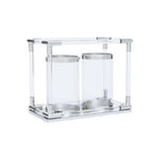 Double Silver Steel and Acrylic Candle Holder | Lucita