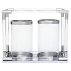 Double Silver Steel and Acrylic Candle Holder | Lucita