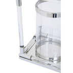 Double Silver Steel and Acrylic Candle Holder | Lucita