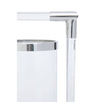 Double Silver Steel and Acrylic Candle Holder | Lucita