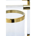 Double Candle Holder in Gold Finish and Acrylic | Lucita